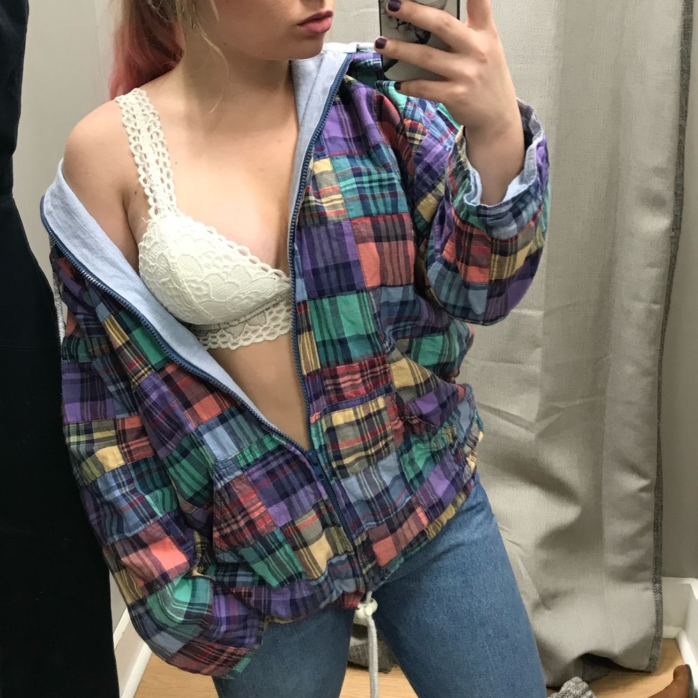Plaid Retro Zip-Up